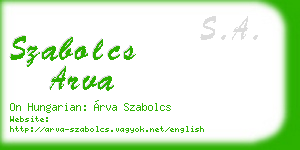 szabolcs arva business card