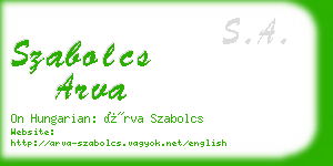 szabolcs arva business card